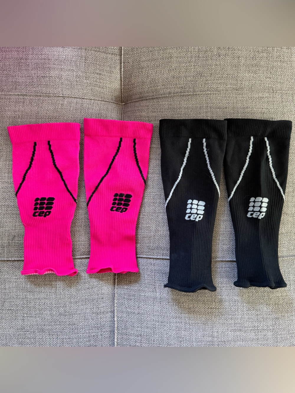 CEP Compression Calf Sleeves in Black and Hot Pink W-III
